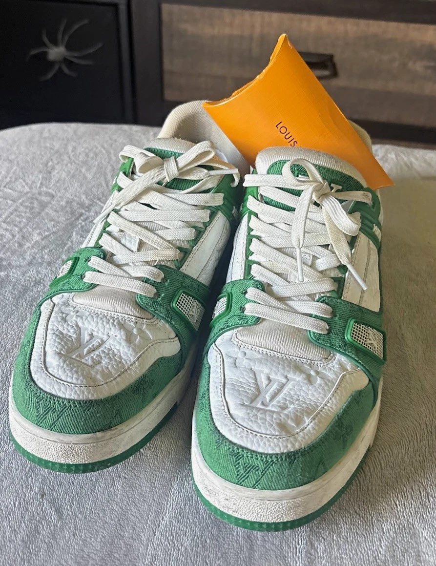 Louis Vuitton LV Trainer Monogram Green/White for sale | eBay