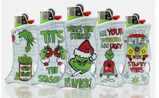 Toker Poker Lighter Sleeve Smoking Tool - Grinch - 5 Holiday Designs Available!