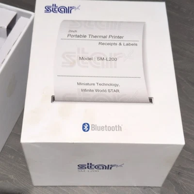 Star Micronics SM-L200 Mobile Thermal Printer Portable Bluetooth USB 203dpi B&W - Image 1 of 3