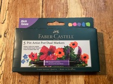 Faber-Castell Rich Tones Pitt Artist Pen Dual Markers, 5ct