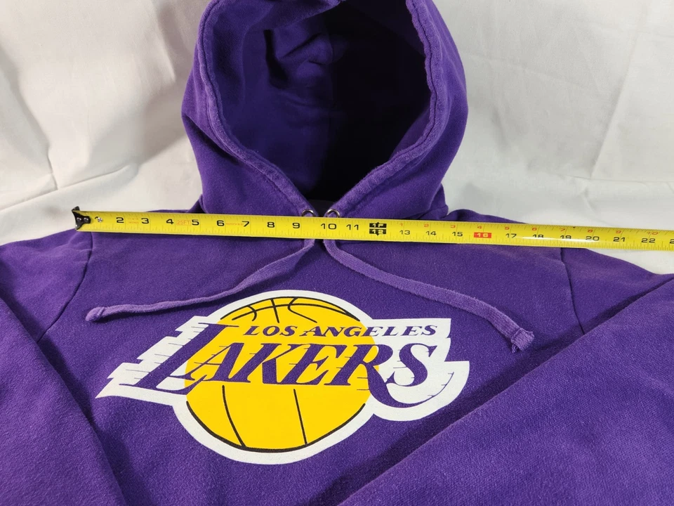 Los Angeles Lakers Primary Logo Pullover Hoodie SZ L Drawstrings Kangaroo Pocket - Image 4 of 4