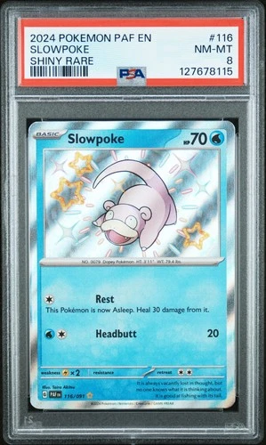 2024 POKEMON PAF EN-PALDEAN FATES SHINY RARE #116 SLOWPOKE PSA 8