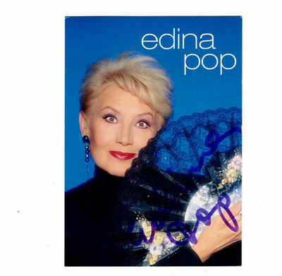 Edina POPP - Autograph Card, Original Signed, (EX: Genghis Khan), Music,