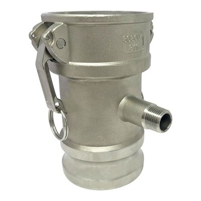 Camlock Fitting, Type DA with 1/2'' Pipe Tap, Stainless Steel, 3'' Female Camlo...
