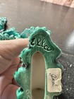 8 Pc Set Vintage Christmas Tree Ceramic Napkin rings hand Painted And Glazed — photo 6