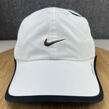 Nike DRI-FIT Featherlight Hat Cap Strapback White Golf Tennis Running Swoosh