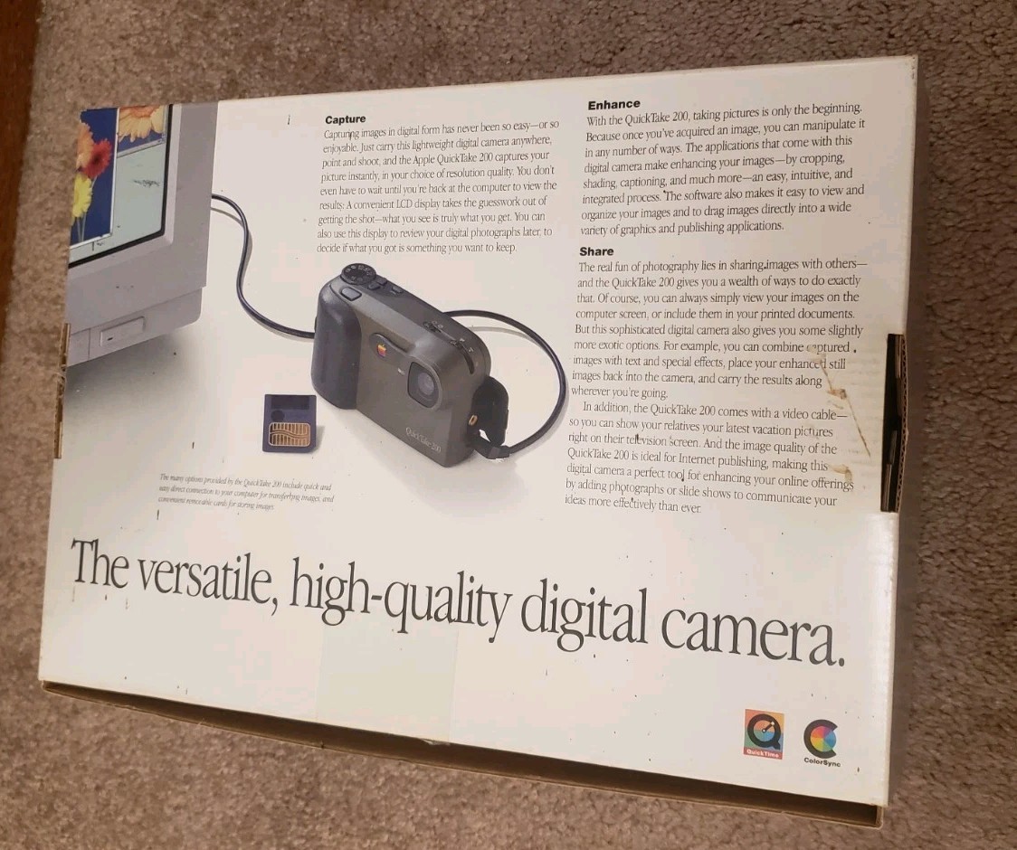Apple Quicktake 200 Digital Camera Smart Media Box Only No Camera