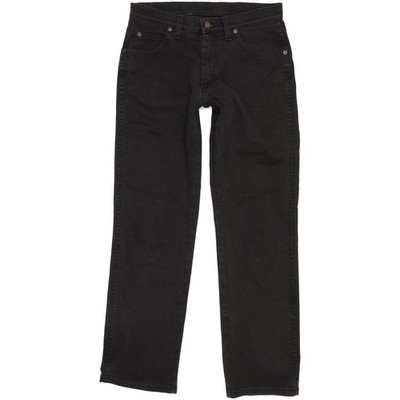 Wrangler Durable Quality Men Black Straight Stretch Jeans W32 L32 (106595)