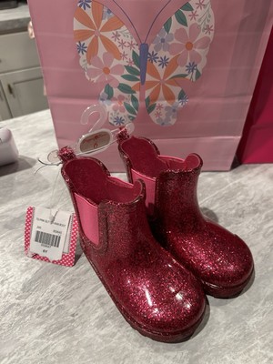 Pink Glittery Toddler Boots Size 6