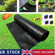 Heavy Duty Weed Membrane Weed Control Fabric Garden Ground Barrier Cover + Nails