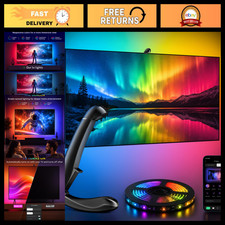 LED TV Backlight with Sensor, Sync Lights for 55-65 Inch TVs - Upgraded Ambiance