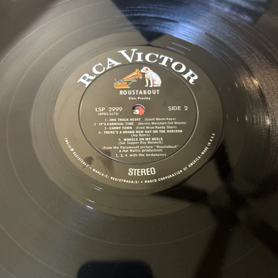 ELVIS PRESLEY LSP-2999 ROUSTABOUT ORIGINAL WHITE TOP STEREO NM TO MINT - Image 3 of 4