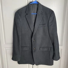 CHAPS Faux Micro Suede BLACK Sport Coat 2 Button Blazer Size 38R CLEAN