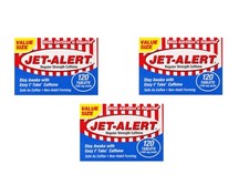 Jet-Alert Caffeine Alertness Aid 100 mg Tablets 120 Ct (Pack of 3)