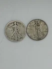 SILVER WALKING LIBERTY HALF$ LOT OF 2 $1 FACE 90% BULLION All 1923 S MINTS