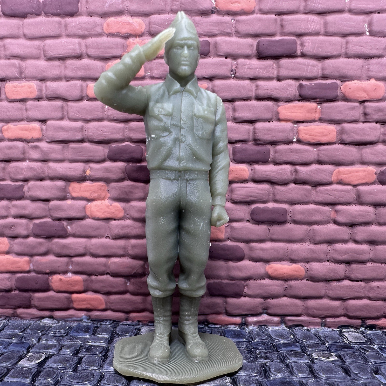 World War 2 American Garrison Soldier Saluting 3D Toy Military 1/32 WW2 Figure