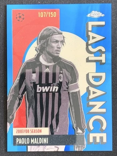 Paolo Maldini 2025-26 Topps Chrome UCC Last Dance Blue Refarctor /150 #LD-11