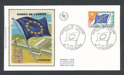 D440907 France Silk Cachet FDC European Council Strasbourg