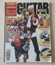 BLS Pantera Rock Guitar Legend Zakk Wylde Signed Guitar World Mag. No Label SALE