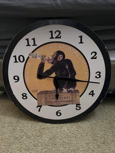 Vintage Drinking Liquor Poster Italian Vodka Ditta Ad Wall Picture Gold Clock