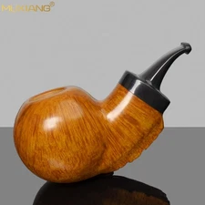 MUXIANG Briar Wooden Apple Pipe Small Pocket Tobacco Pipe Burl Cumberland Stem