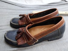 G.H. Bass Co Shoes Mens Size 8.5 41.5 Black Brown Leather Tassel Loafers