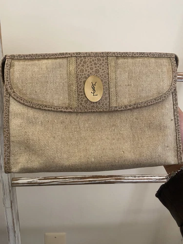 SAINT LAURENT (YSL) Pochette pochette Yves Saint Laurent vintage pelle di serpente rivestita in PVC ottime condizioni