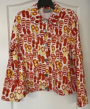 New Women's Size Xl Flip Flop Jean Style Jacket Long Sleeve Button Up