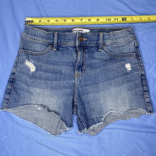 Abercrombie Kids Mid Rise Midi Jean Short Girls 15/16 / Distressed - Picture 4 of 10
