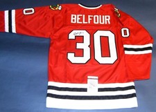 ED BELFOUR AUTOGRAPHED CHICAGO BLACKHAWKS JERSEY JSA