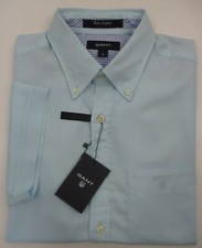 100 Authentic GANT Short Sleeved Shirt, Pacific Blue. Size M Fitted Style. BNWT