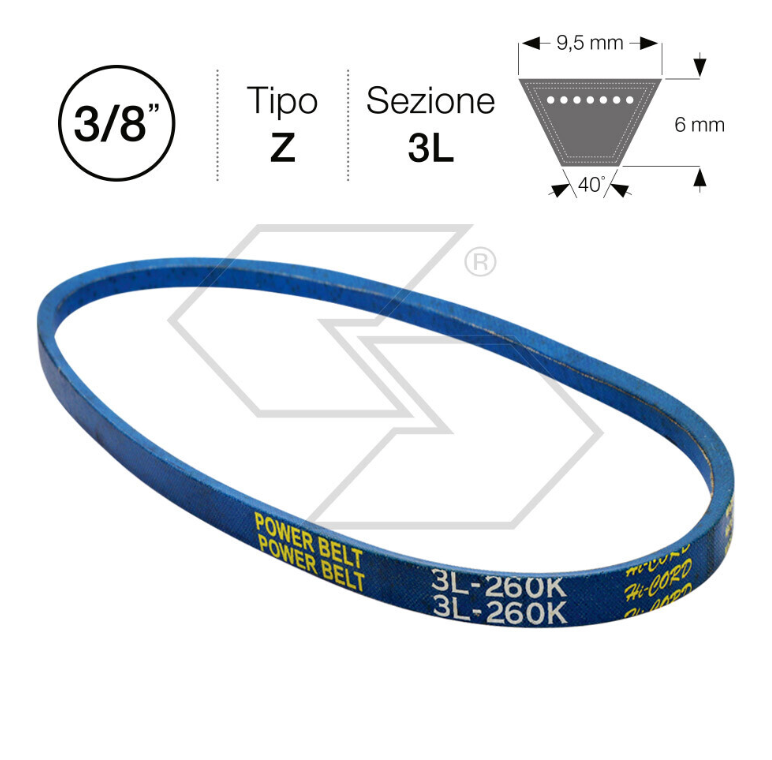 Cinghia Trapezoidale Liscia Per Trattorino Tagliaerbe Castelgarden 92 & 98 – Mitsuboshi, 2438 Mm, Sezione 13x8 Mm