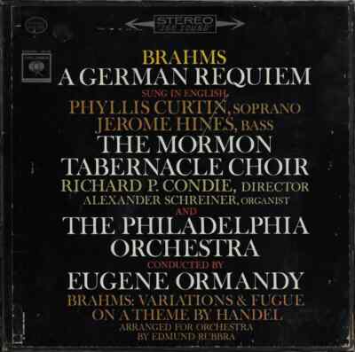 2xLP Brahms A German Requiem (Sung In English) / Variations & Fugue On A Theme
