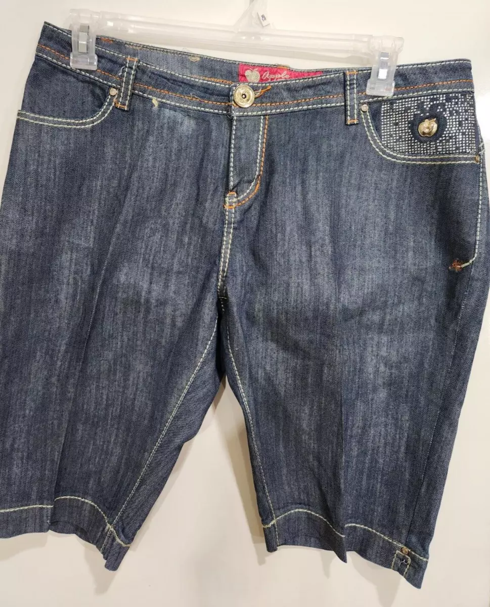 Apple Bottom Denim Blue Jean Bermuda Shorts Womens Size 16 Vintage