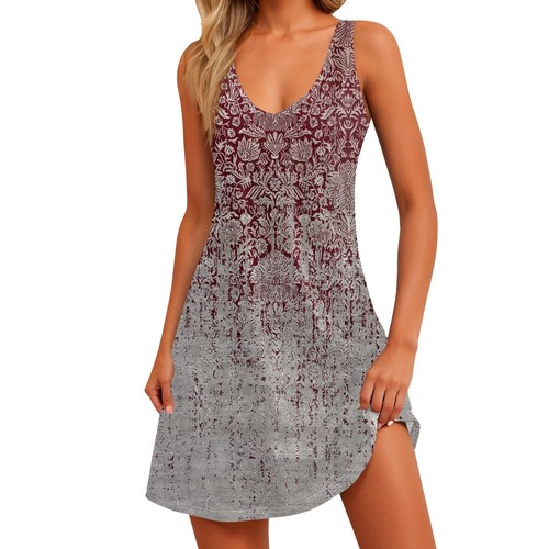 Women's Casual Sundress With Pockets Summer Boho Beach Dress Floral Blouses For - Picture 3 of 39