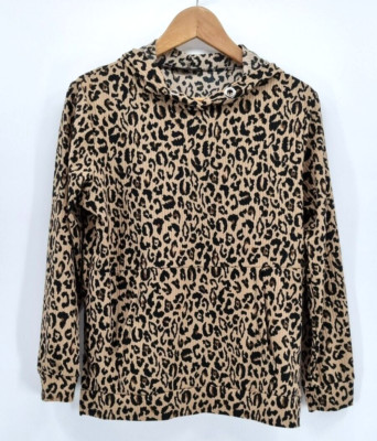 Lässige Langarm Bluse mit Kapuze in Leopardenlook von AMBAR in Gr. M  TOP !!