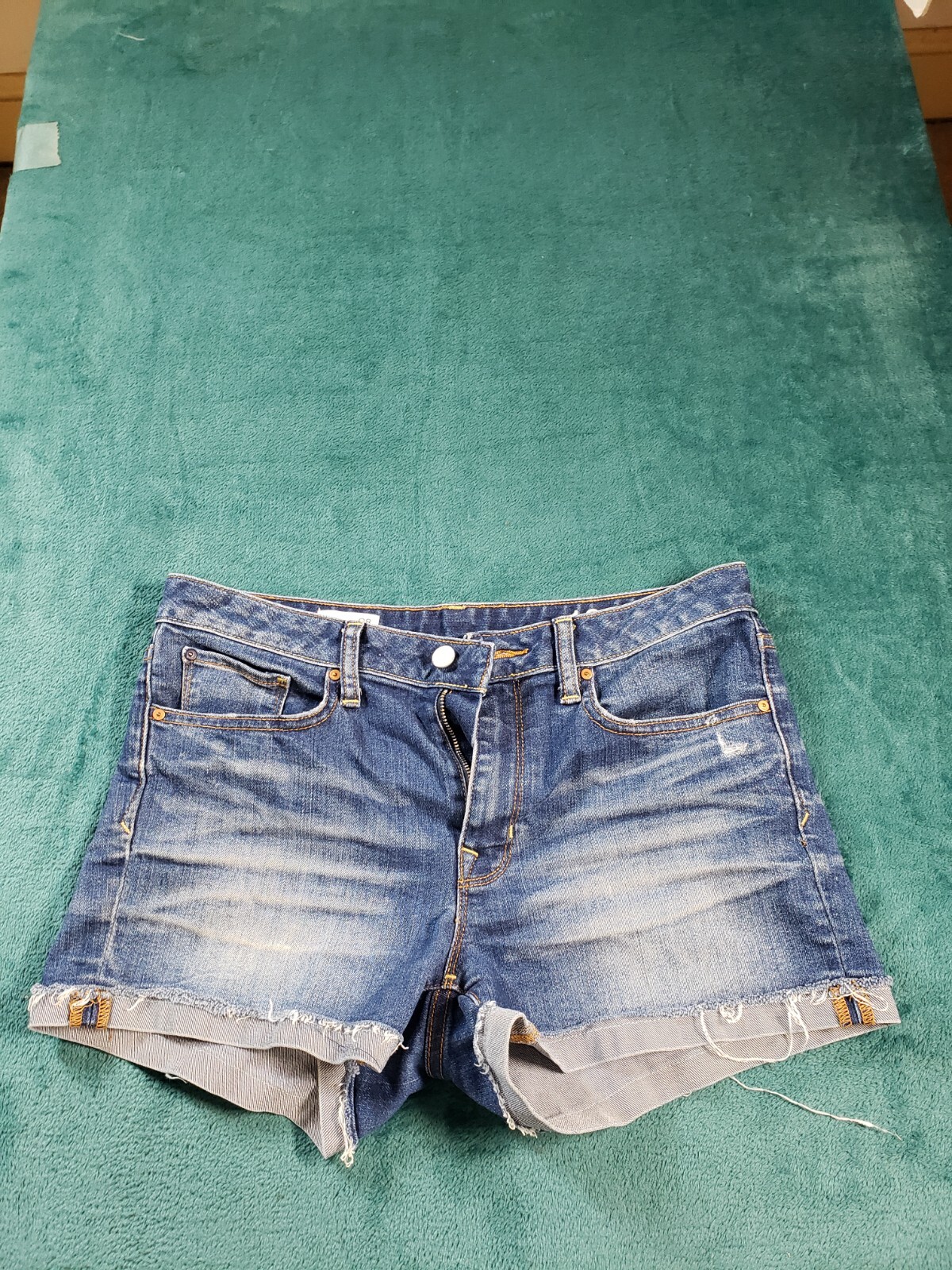 Gap Shorts Sz 6 Womens Blue Ladies Stretch Mid Rise Bermuda Slim Cut Off