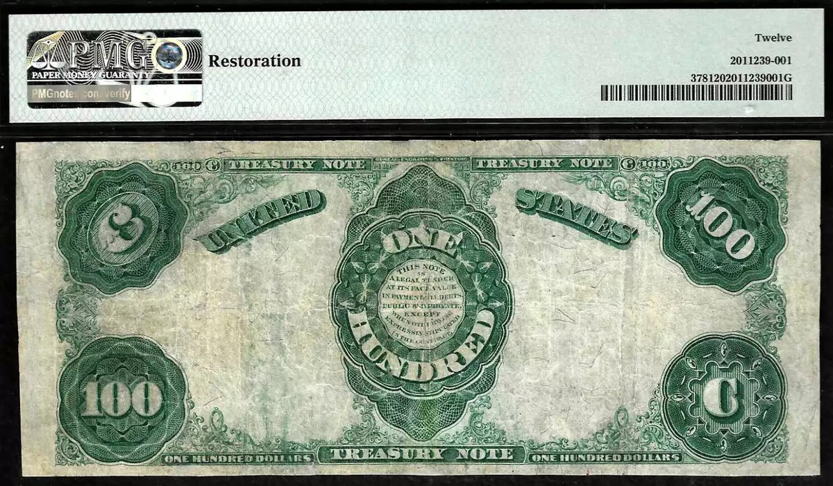 てらつぶ $100 1891 Treasury Note, Fr. 378 =RARER THAN WATERMELON= Farragut