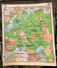 Carte scolaire Vidal Lablache URSS FINLANDE  34