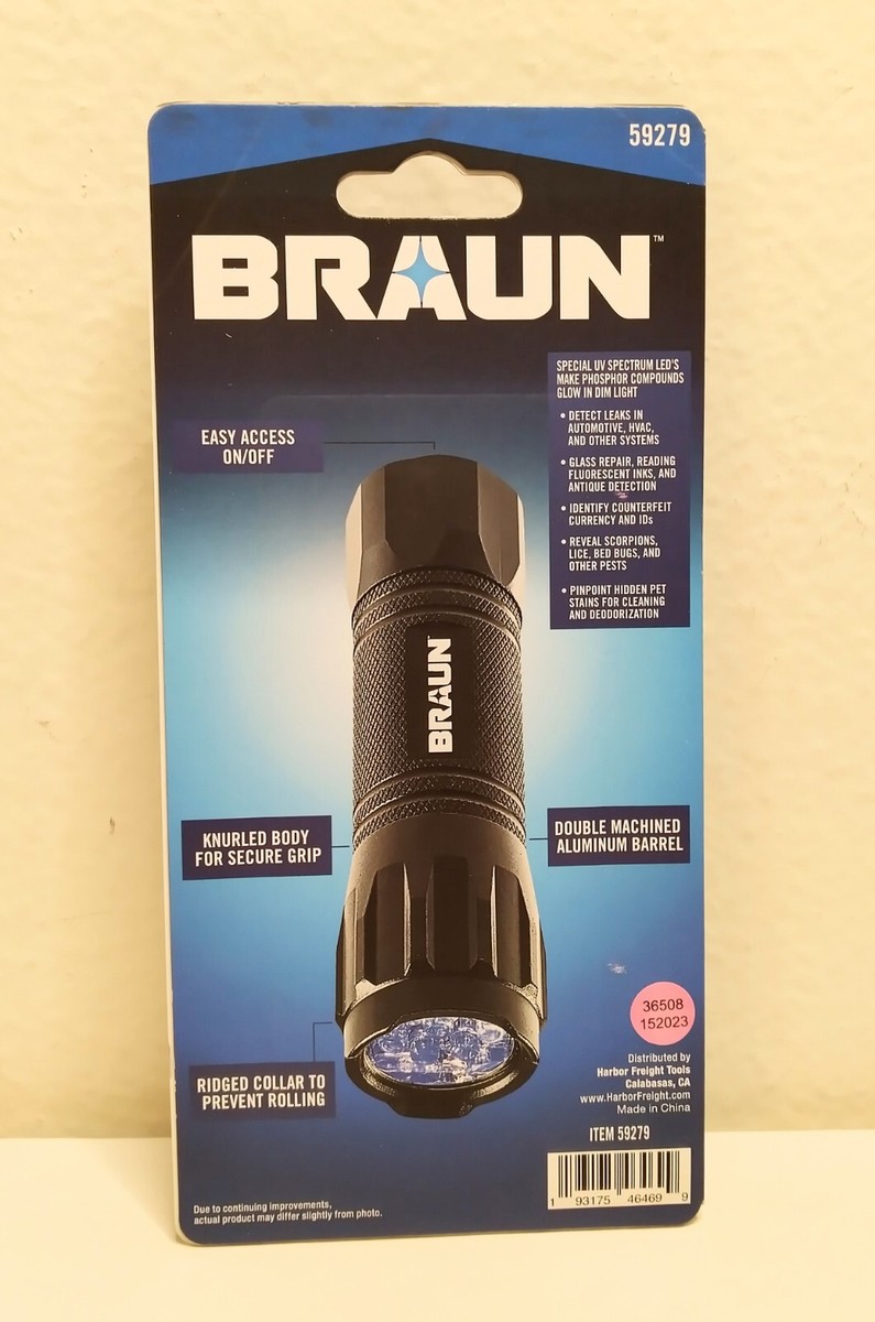 braun uv leak detector black light led flashlight BRAUN UV Leak Detector Black Light LED Flashlight Color: Black