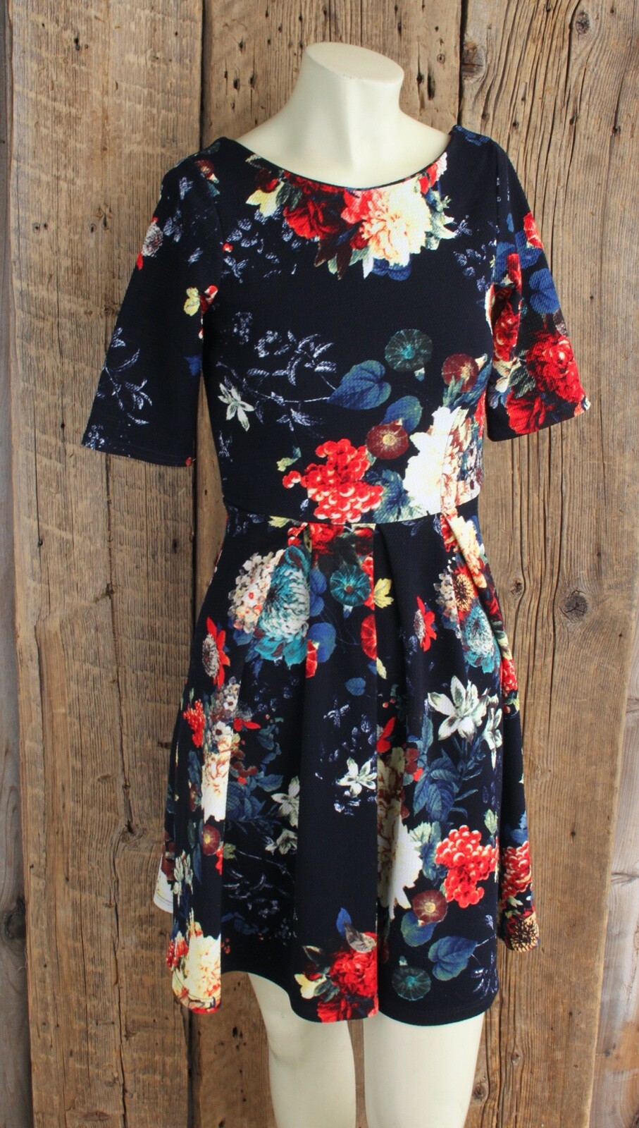 Closet London Floral Pattern Fit & Flare Dress Size 10 Gem
