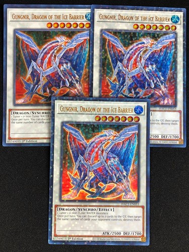 YUGIOH GUNGNIR DRAGON OF THE ICE BARRIER HAC1-EN053 1ST ULTRA X3 NM