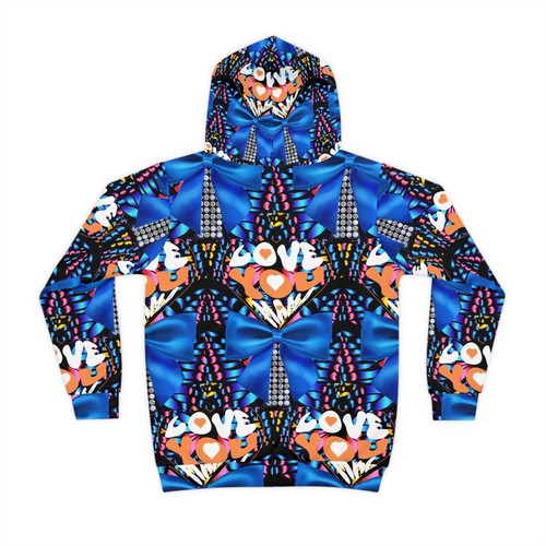 Colourful Kids' Hoodie (AOP}, Love Theme Apparel, Butterfly Wear, Bow Hoodie - Picture 3 of 25