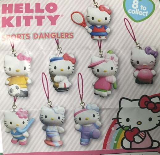 HELLO KITTY SPORTS SOCCER SURF DANGLERS CELL STRAP KEYCHAIN 8PC SET eBay