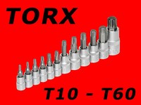 12-Tlg Torx T-Profil Stecknuss Satz T10 - T60 SteckschlüSsel Nuss Bits Set TP342