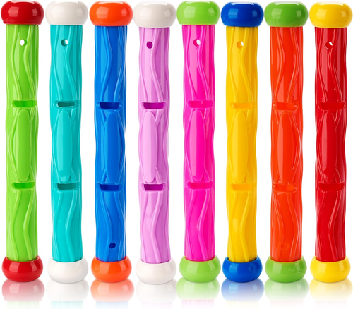 JOYIN 8-Piece Underwater Dive Sticks for Kids - Colorful Pool Training Toys