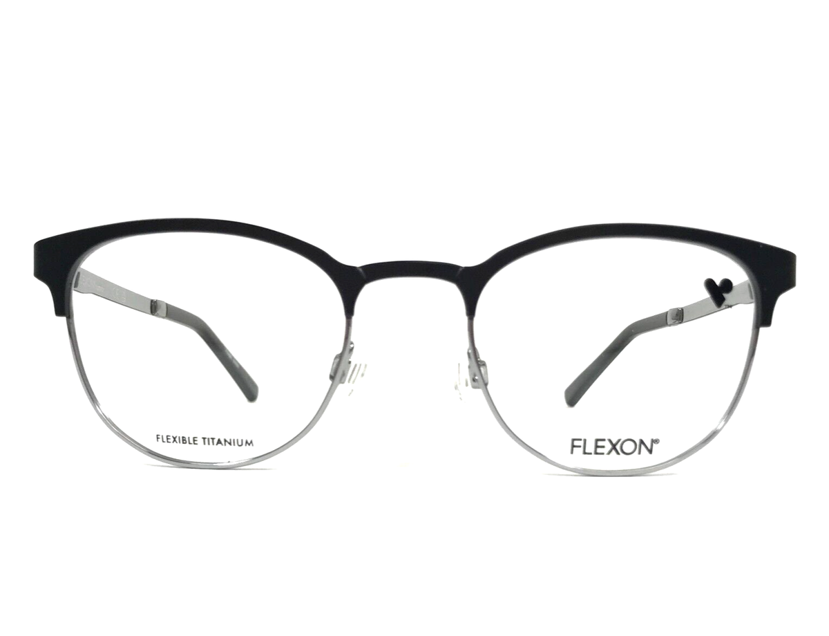 Flexon Kids Eyeglasses Frames J4008 001 Black Silver Square