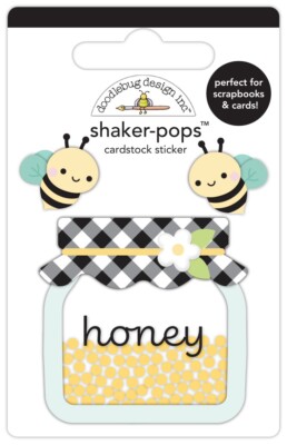 Doodlebug Stickers Shaker-Pop 3D Jar of Honey Bees Bumble Smiling Faces Cover