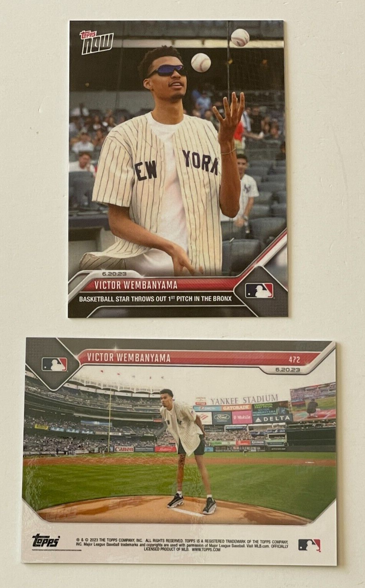 2023 Topps Now 472 Victor Wembanyama WEMBY Spurs NBA RC on Yankees