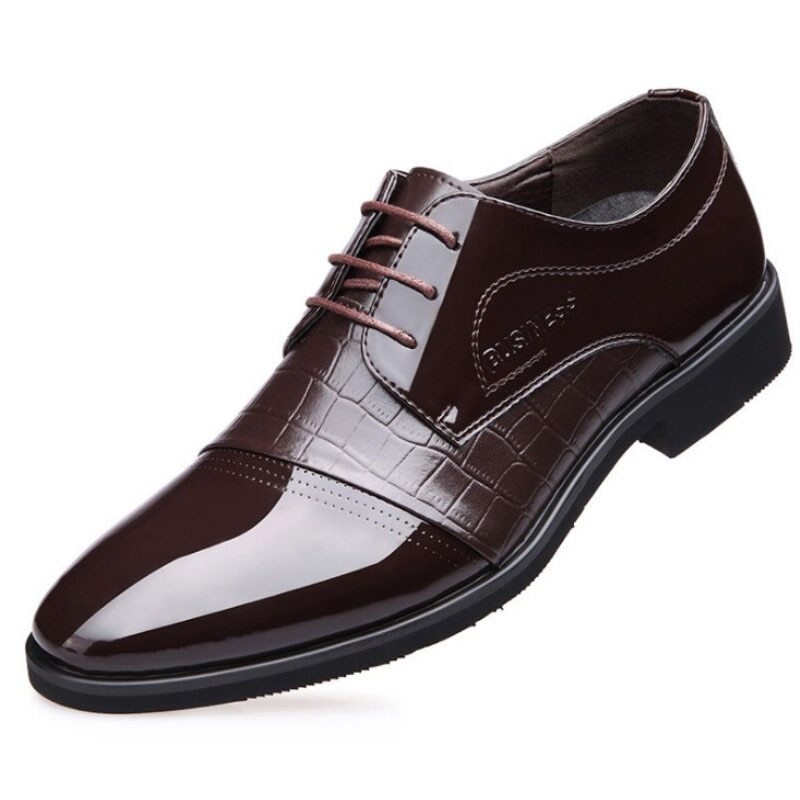SAOLA Scarpa uomo pelle business pelle verniciata 6 cm elegante tacco festa Oxford calzature